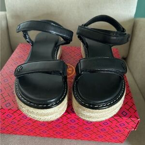 Tory Burch Espadrille sport sandal perfect black - like new